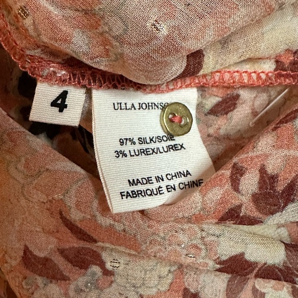 Ulla Johnson Ivy Floral Top - Coral Size 4 - Picture 2 of 9